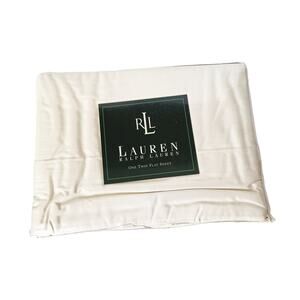 Vintage Lauren Ralph Lauren Twin Flat Sheet Ivory Off White